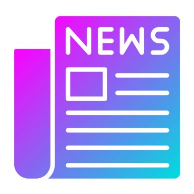 Gazete Vektörü Simgesi Tasarım İllüstrasyonu