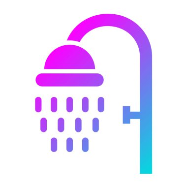 Duş Vektörü Simgesi Tasarım İllüstrasyonu