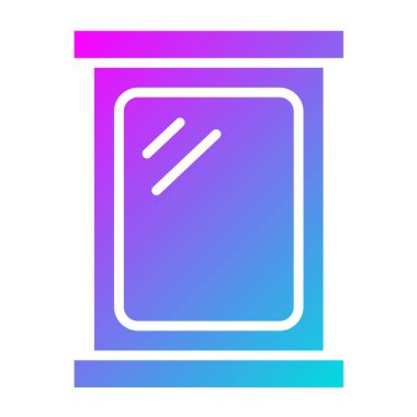 Ayna Vektörü Simgesi Tasarım İllüstrasyonu