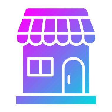 Dükkan Vektörü Simgesi Tasarım İllüstrasyonu