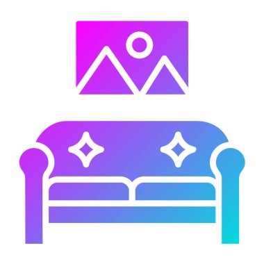 Oturma odası Vektör Simgesi Tasarım Çizimi