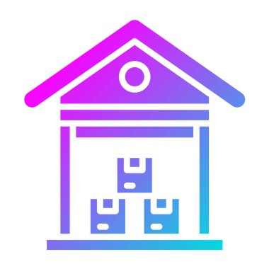 Depo Vektörü Simgesi Tasarım İllüstrasyonu