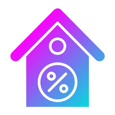 Yüzde Vektör Simgesi Tasarım İllüstrasyonu