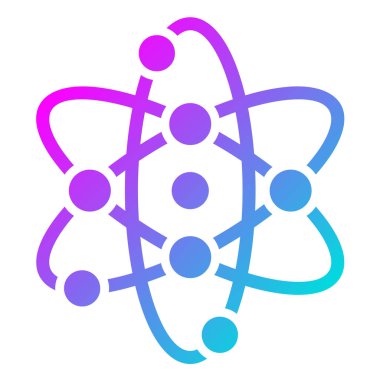 Atom Vektörü Simgesi Tasarım İllüstrasyonu
