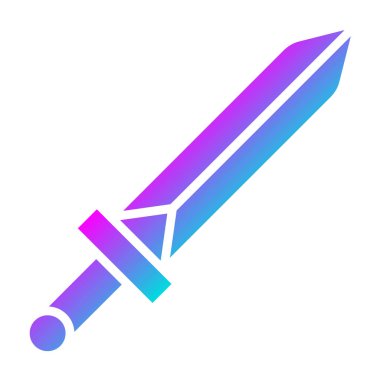 Kılıç Vektörü Simgesi Tasarım İllüstrasyonu