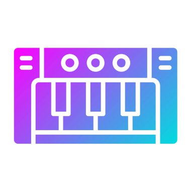 Piyano Vektörü Simgesi Tasarım İllüstrasyonu