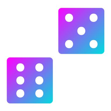 Dice Vektör Simgesi Tasarım İllüstrasyonu