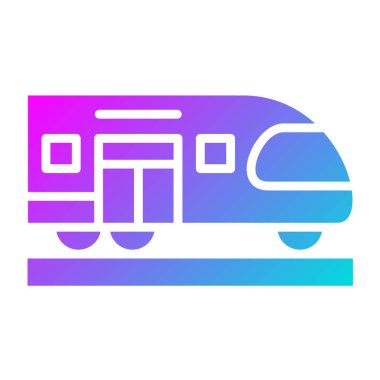 Tren Vektörü Simgesi Tasarım İllüstrasyonu