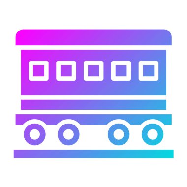 Vagon Vektörü Simgesi Tasarım İllüstrasyonu