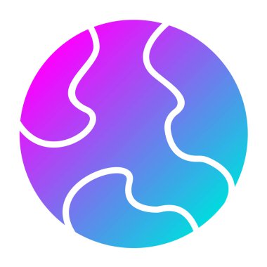 Dünya Vektörü Simgesi Tasarım İllüstrasyonu