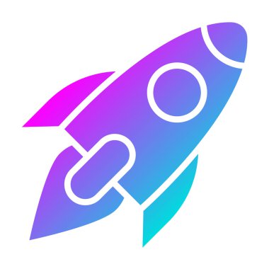 Roket Vektör Simgesi Tasarım Çizimi