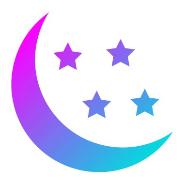 Yarım Ay Vektör Simgesi Tasarım Çizimi