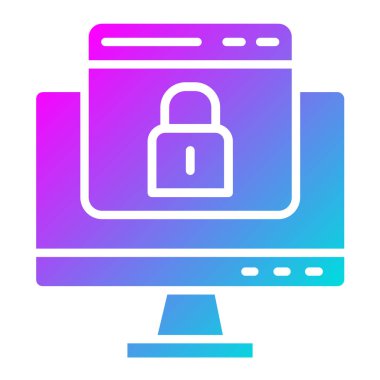 Web Güvenlik Vektörü Simgesi Tasarım İllüstrasyonu