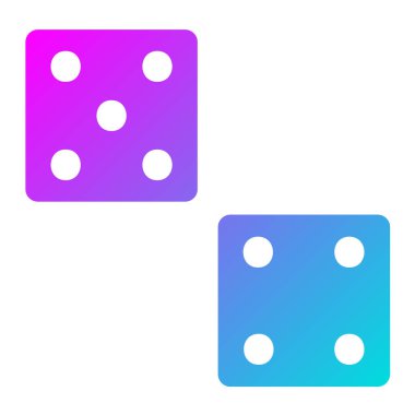 Dices Vektör Simgesi Tasarım İllüstrasyonu