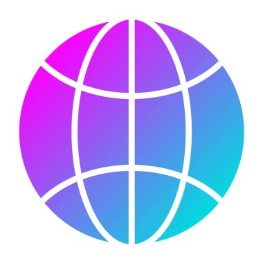 Dünya Çapında Vektör Simgesi Tasarım İllüstrasyonu