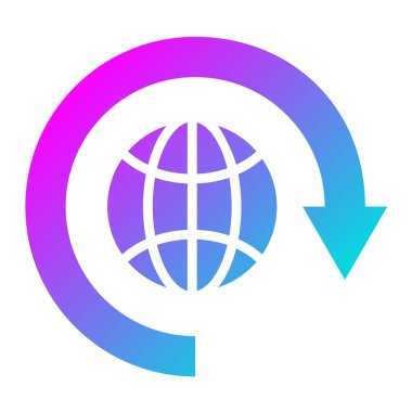 Dünya çapında Vektör Simgesi Tasarım İllüstrasyonu