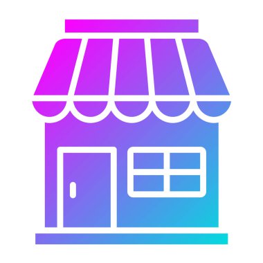 Dükkan Vektörü Simgesi Tasarım İllüstrasyonu