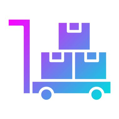 Trolley Vektör Simgesi Tasarım İllüstrasyonu