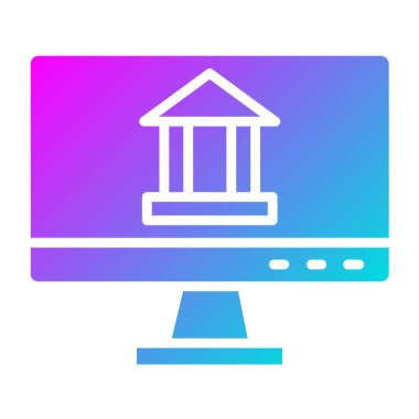Çevrimiçi bankacılık Vektör Simgesi Tasarım İllüstrasyonu
