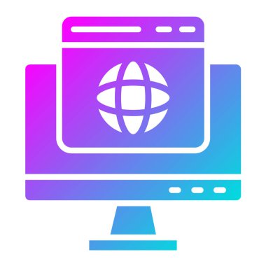 Web tarayıcı Vektör Simgesi Tasarım İllüstrasyonu