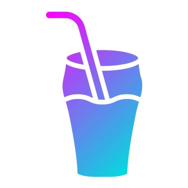 Soğuk içecek Vektör Simgesi Tasarım Çizimi