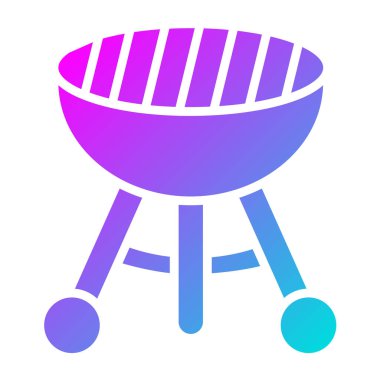 Barbekü Izgara Vektör Simgesi Tasarım İllüstrasyonu