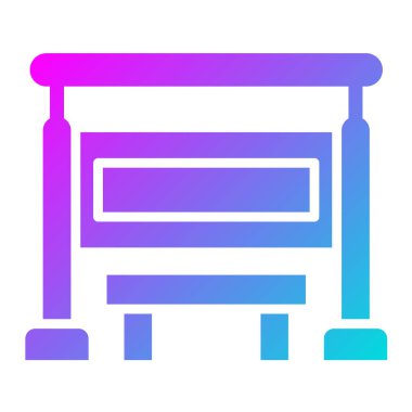 Otobüs Durağı Vektör Simgesi Tasarım İllüstrasyonu