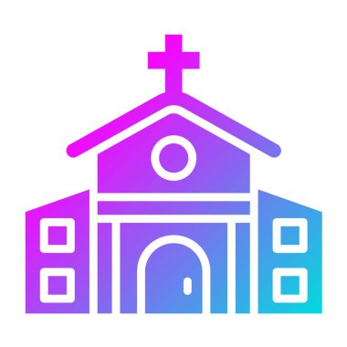 Kilise Vektörü Simgesi Tasarım İllüstrasyonu