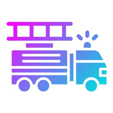 İtfaiye aracı Vektör Simgesi Tasarım Çizimi