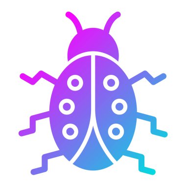 Lady Böcek Vektör Simgesi Tasarım Çizimi