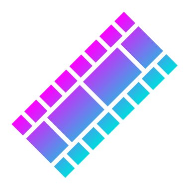 Film Strip Vektör Simgesi Tasarım İllüstrasyonu
