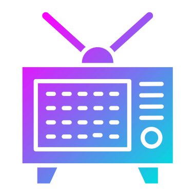 TV Vektörü Simgesi Tasarım İllüstrasyonu