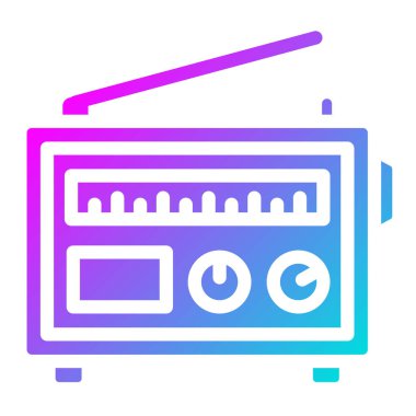 Radyo Vektörü Simgesi Tasarım İllüstrasyonu