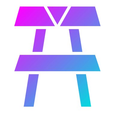 Piknik tablosu Vektör Simgesi Tasarım İllüstrasyonu