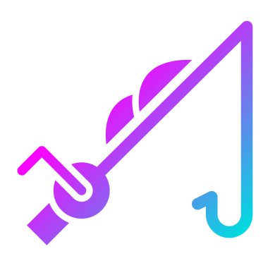 Balıkçılık Vektörü Simgesi Tasarım İllüstrasyonu