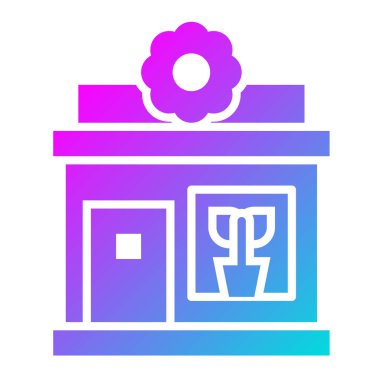 Çiçekçi Vektör Simgesi Tasarım İllüstrasyonu