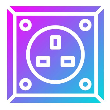 Güç soketi Vektör Simgesi Tasarım İllüstrasyonu