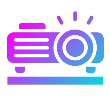 Projektör Vektör Simgesi Tasarım İllüstrasyonu