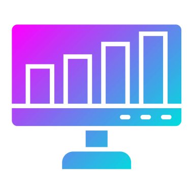 Çubuk Çizelgesi Vektör Simgesi Tasarımı İllüstrasyonu