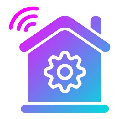 Akıllı Ev Vektörü Simgesi Tasarım İllüstrasyonu