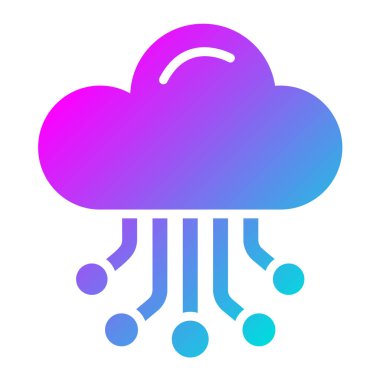 Bulut Sunucusu Vektör Simgesi Tasarım İllüstrasyonu