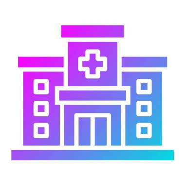 Hastane Vektör Simgesi Tasarım İllüstrasyonu