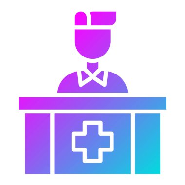 Resepsiyon Vektör Simgesi Tasarım İllüstrasyonu