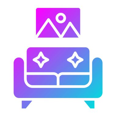 Oturma odası Vektör Simgesi Tasarım İllüstrasyonu