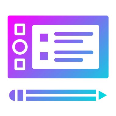 Grafik Tableti Vektör Simgesi Tasarım İllüstrasyonu