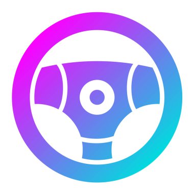 Direksiyon Tekerleği Vektör Simgesi Tasarım İllüstrasyonu