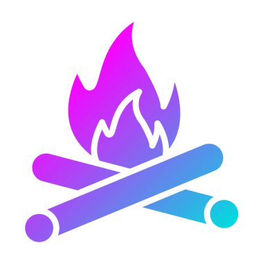 Şenlik Ateşi Vektör Simgesi Tasarım İllüstrasyonu