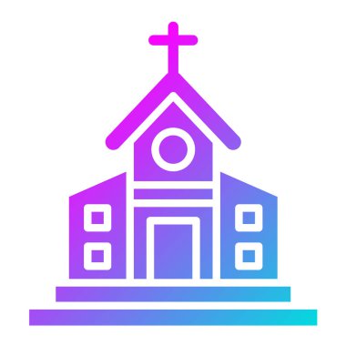 Kilise Vektörü Simgesi Tasarım İllüstrasyonu