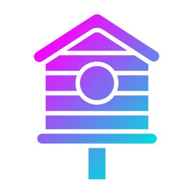 Kuş Evi Vektör Simgesi Tasarım İllüstrasyonu