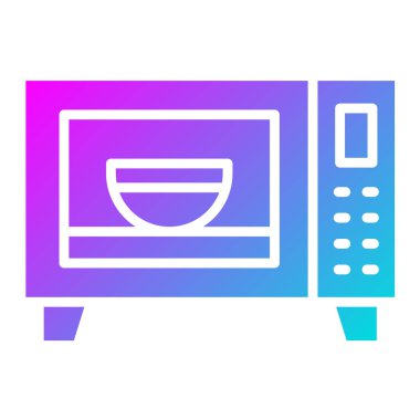 Mikrodalga fırın Vektör Simgesi Tasarım İllüstrasyonu